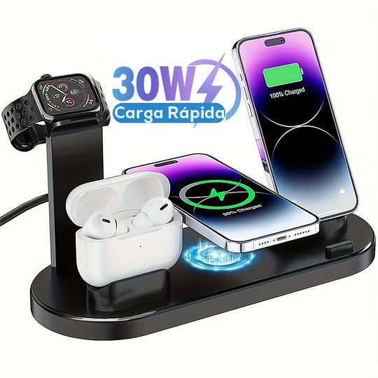 Estação de Carregamento Rápido 7 em 1 a 30W para iPhone, Apple Watch e Airpods Pro