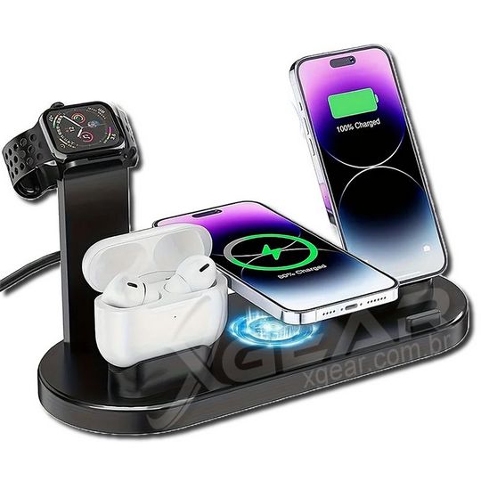 Estação de Carregamento Rápido 7 em 1 a 30W para iPhone, Apple Watch e Airpods Pro