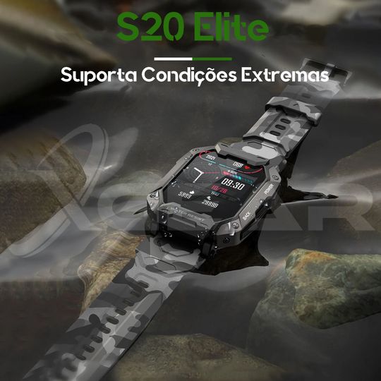 S20 Elite Plus -  Smartwatch Masculino Tático Esportivo 100% Original