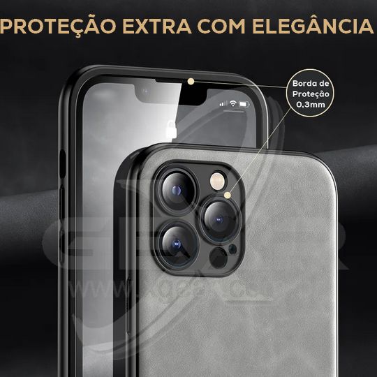 Capa para iPhone Premium de Couro Anti Impacto