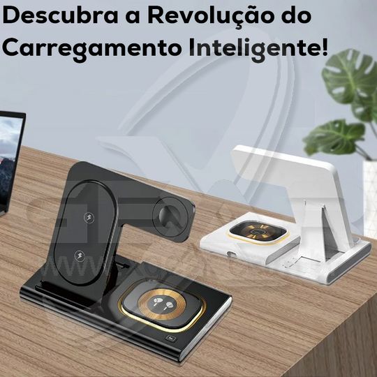 Carregamento Inteligente: Estação 3 em 1 Ultra Rápida para iPhone e Samsung