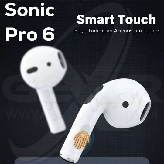 Sonic Pro 6 Fones de Ouvido Sem Fio TWS Bluetooth Mini Pods