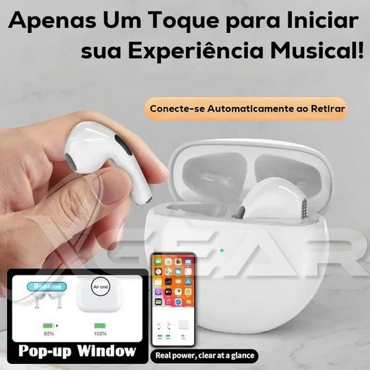 Sonic Pro 6 Fones de Ouvido Sem Fio TWS Bluetooth Mini Pods