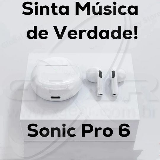 Sonic Pro 6 Fones de Ouvido Sem Fio TWS Bluetooth Mini Pods