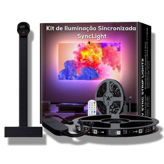 Kit SyncLight de Luz LED com Câmera para Sincronização para TV