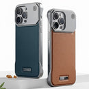 Capa Executiva de Couro Tecnológico para iPhone (13-17)