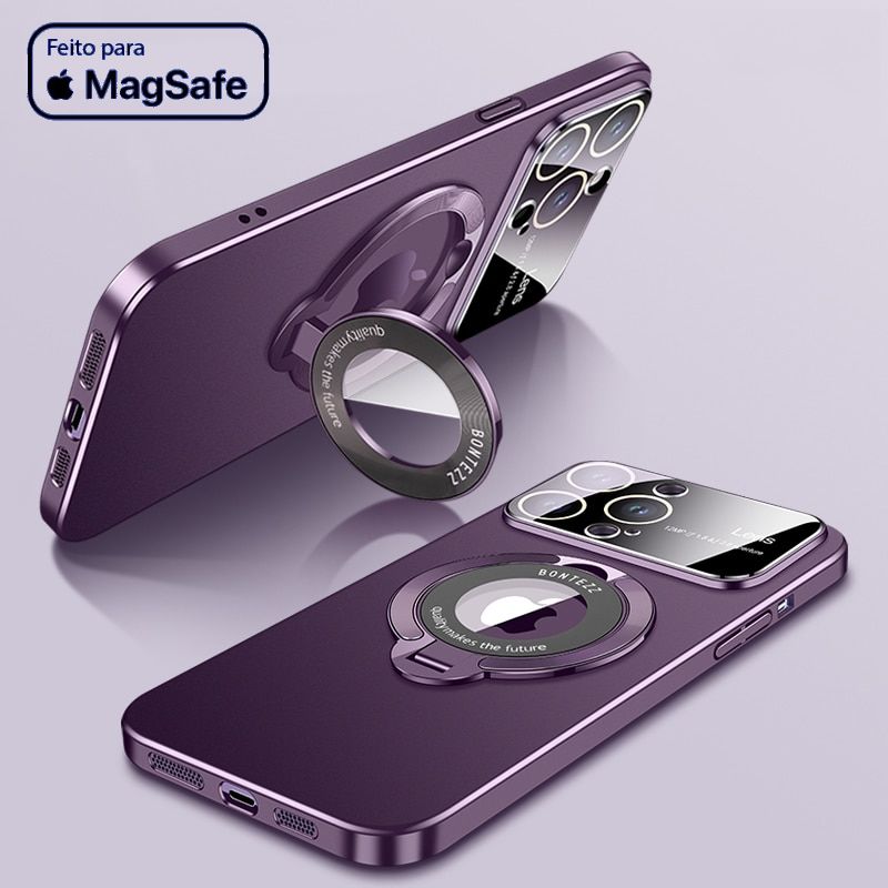 Capa de telefone com suporte magnético MagSafe para iPhone 15