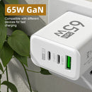 Carregador Inteligente USB PD Com Tecnologia GaN de 65W